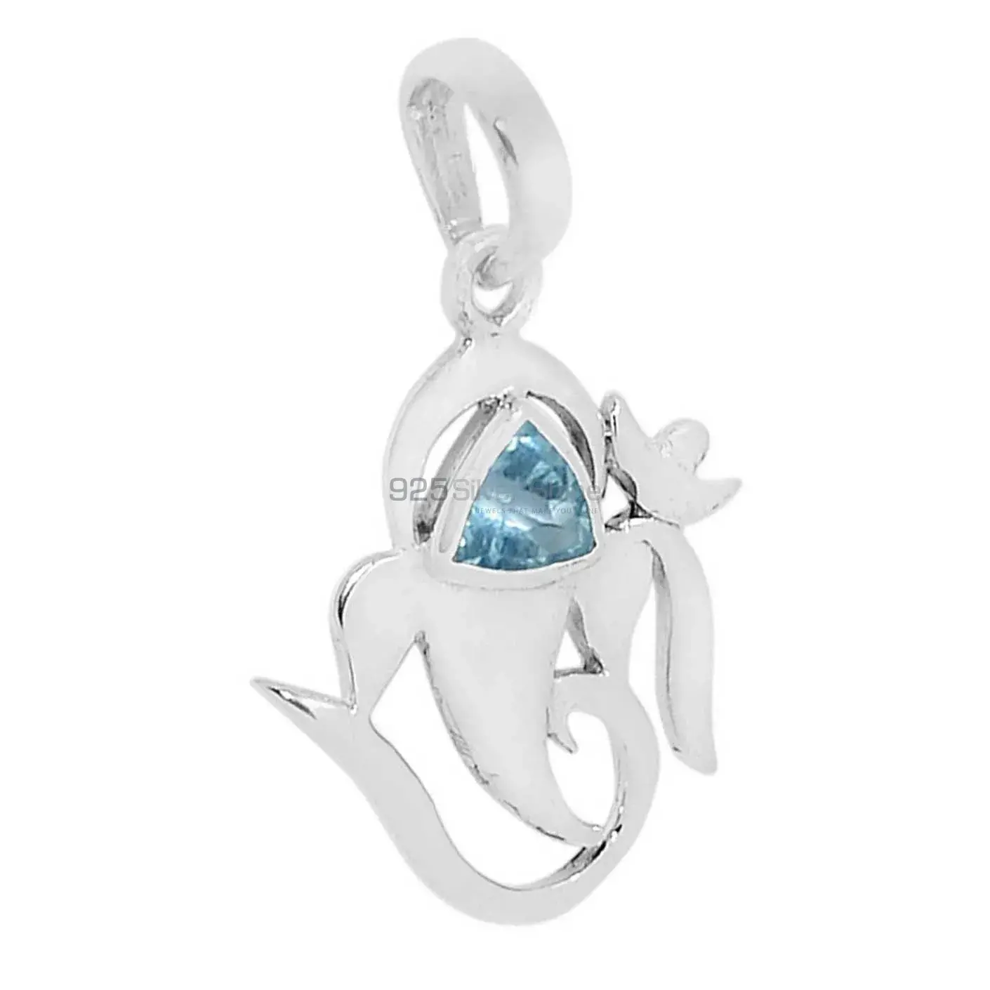 Blue Topaz Gemstone Pendants In Solid Sterling Silver Jewelry 925SSP307-2_1