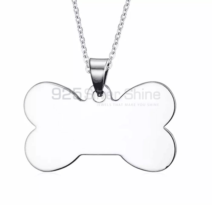 Bone Dog Plate Pet Pendant, Animal Minimalist Pendant In 925 Sterling Silver AMP294