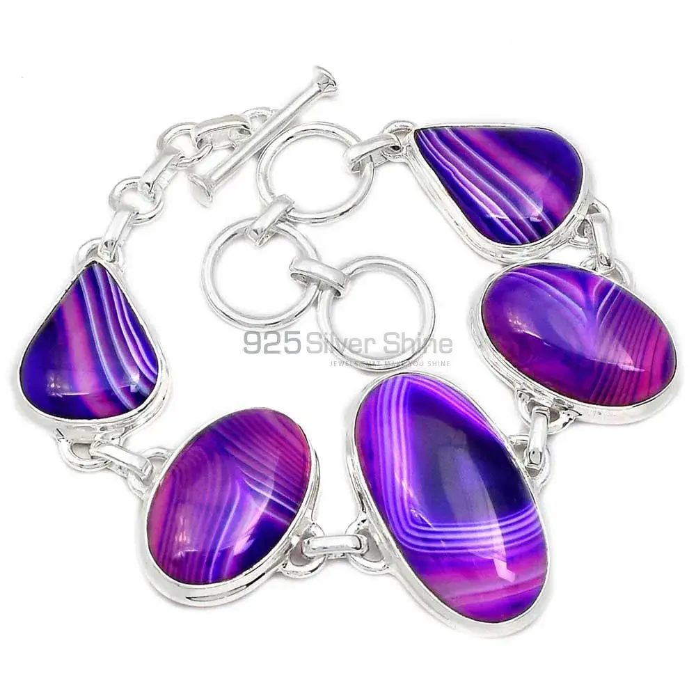 Botswana Agate Gemstone Handmade Bracelets In 925 Sterling Silver Jewelry 925SB284-2
