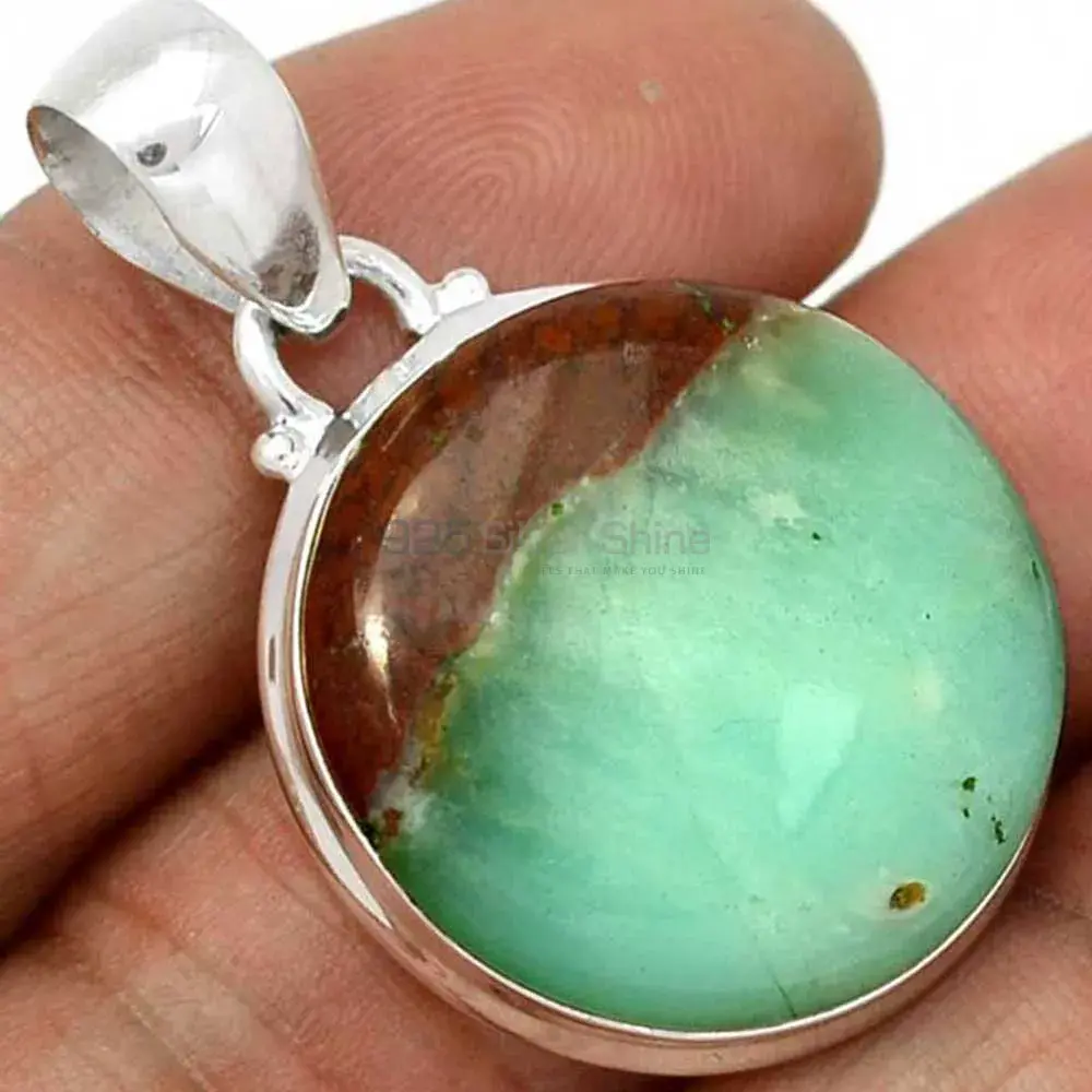 Boulder Chrysoprase Gemstone Pendants Wholesaler In Fine Sterling Silver Jewelry 925SP168_10