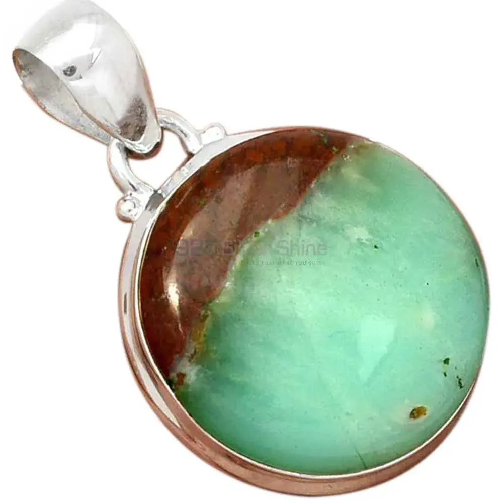 Boulder Chrysoprase Gemstone Pendants Wholesaler In Fine Sterling Silver Jewelry 925SP168_11