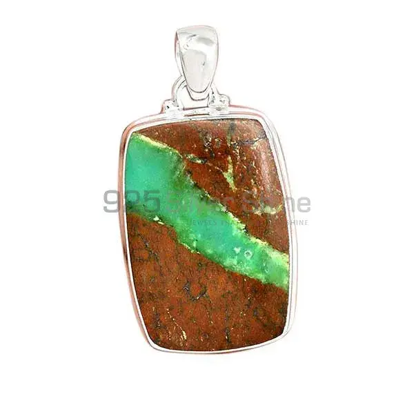 Boulder Chrysoprase Gemstone Pendants Wholesaler In Fine Sterling Silver Jewelry 925SP168_13