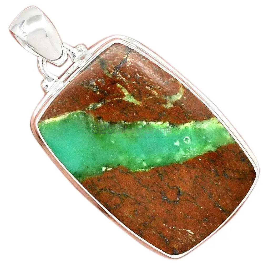 Boulder Chrysoprase Gemstone Pendants Wholesaler In Fine Sterling Silver Jewelry 925SP168_15