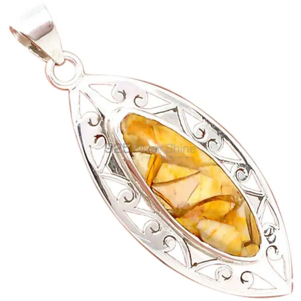 Brecciated Mookaite Gemstone Pendants In 925 Fine Silver Jewelry 925SP170_0