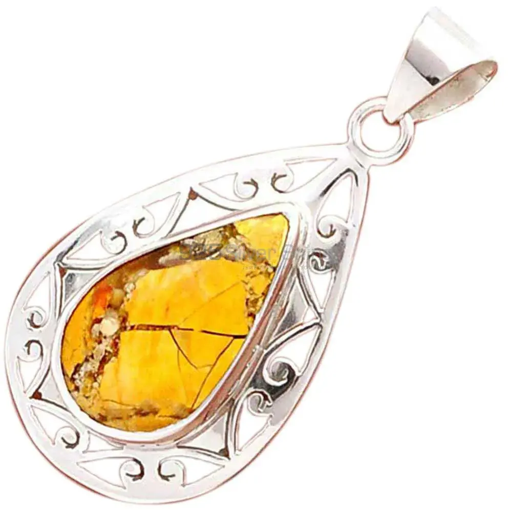 Brecciated Mookaite Gemstone Pendants Suppliers In 925 Fine Silver Jewelry 925SP170_0