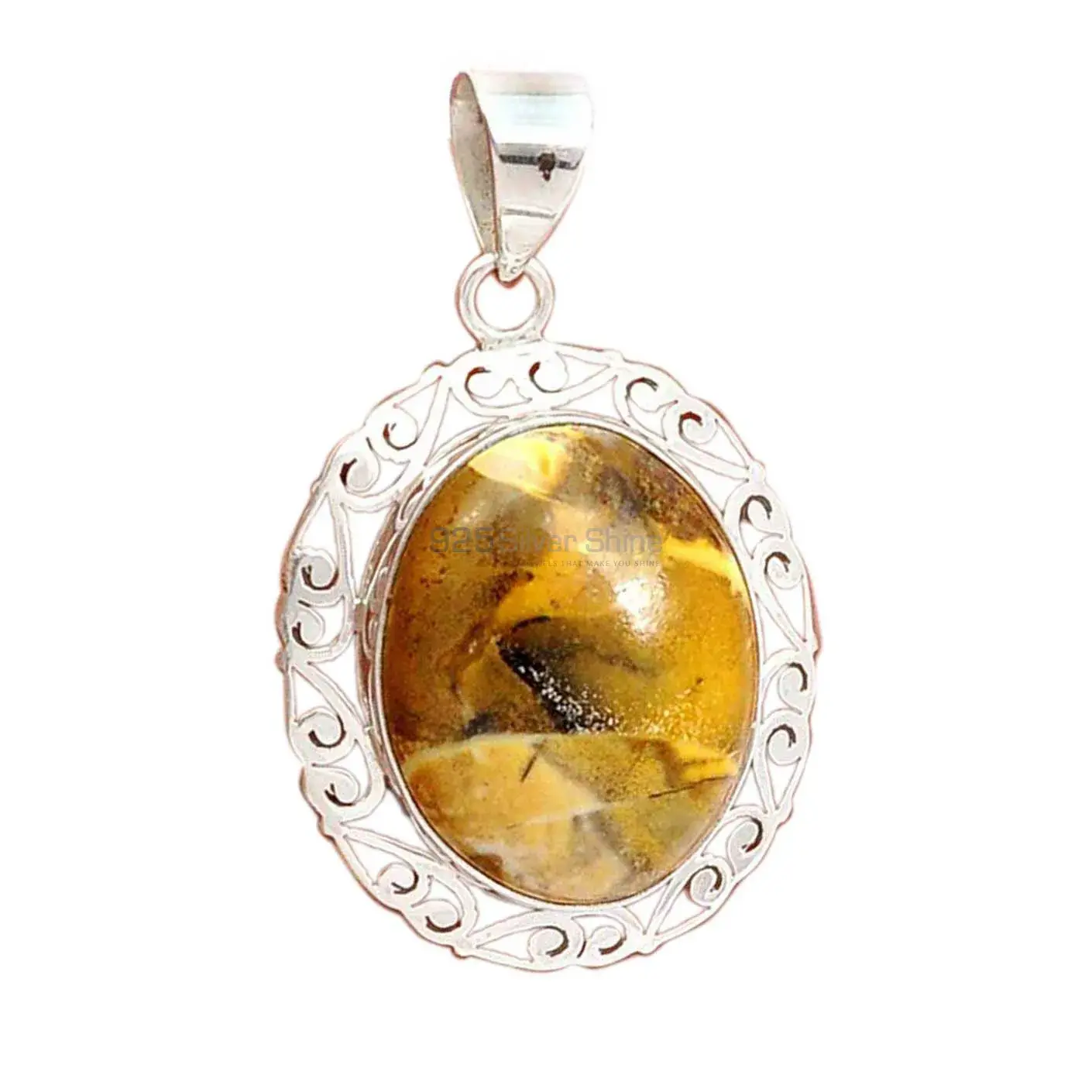 Brecciated Mookaite Gemstone Pendants Suppliers In 925 Fine Silver Jewelry 925SP170_12