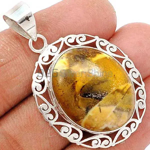 Brecciated Mookaite Gemstone Pendants Suppliers In 925 Fine Silver Jewelry 925SP170_13