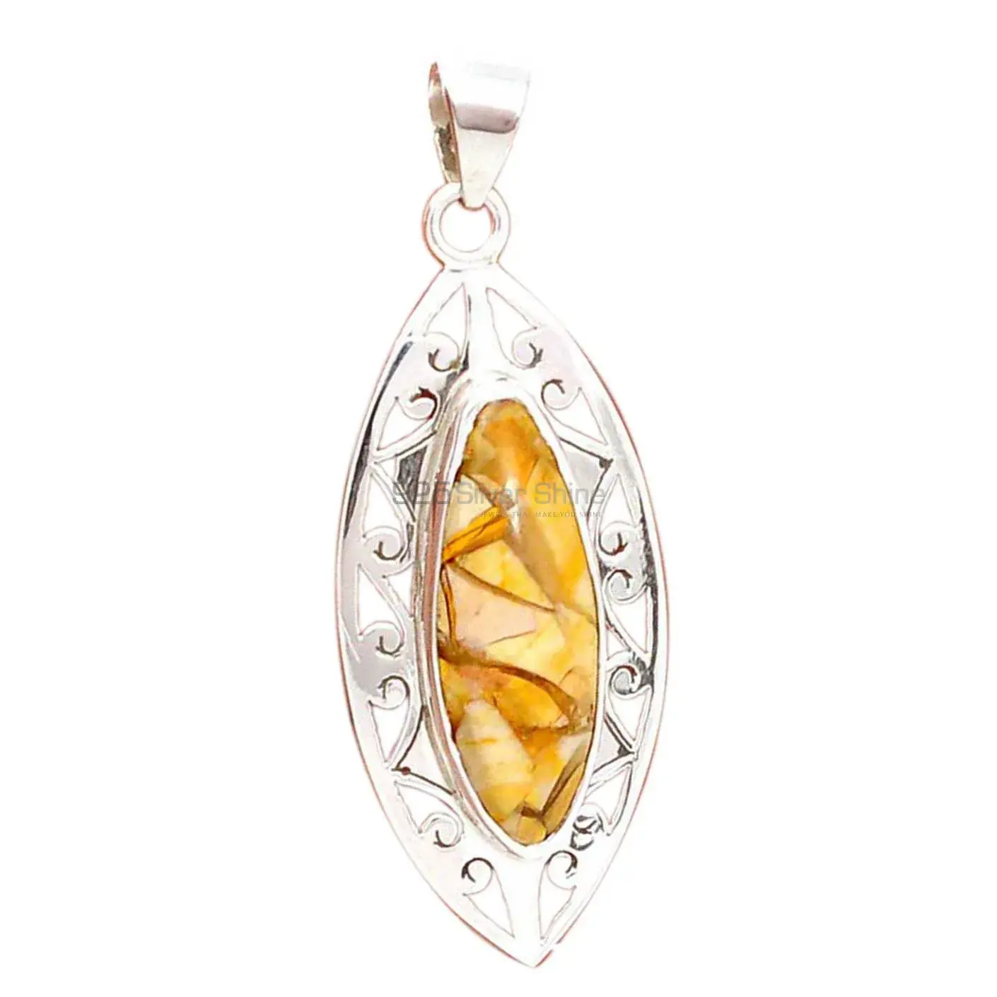 Brecciated Mookaite Gemstone Pendants Suppliers In 925 Fine Silver Jewelry 925SP170_1