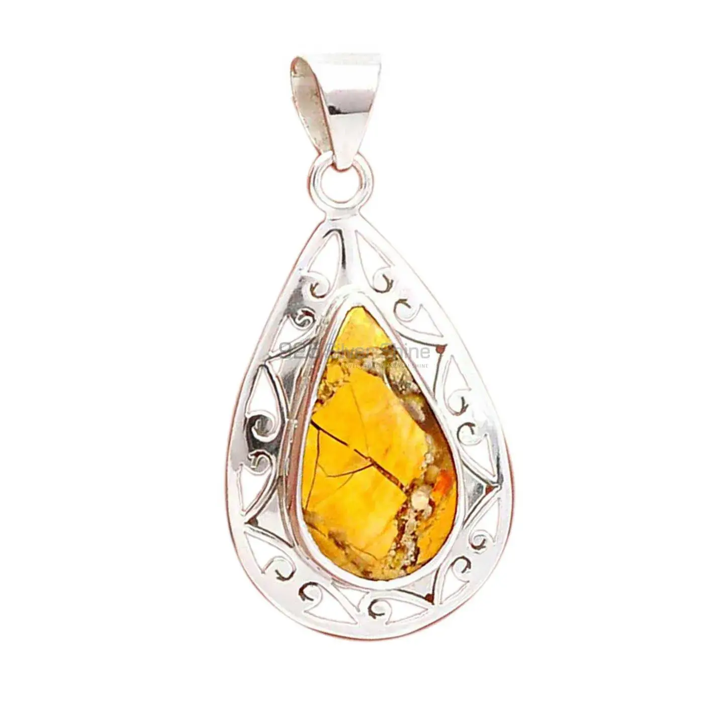 Brecciated Mookaite Gemstone Pendants Suppliers In 925 Fine Silver Jewelry 925SP170_4