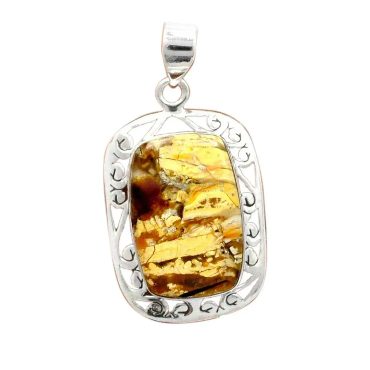 Brecciated Mookaite Gemstone Pendants Suppliers In 925 Fine Silver Jewelry 925SP170_8