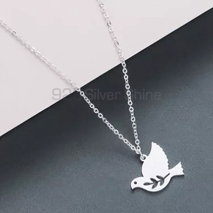 Bird Necklace, Handmade Animal Minimalist Necklace In 925 Sterling Silver AMN101