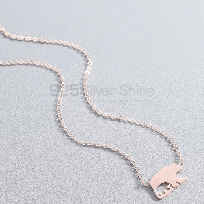 Bruin Bear Necklace, Best Design Animal Minimalist Necklace In 925 Sterling Silver AMN148_1