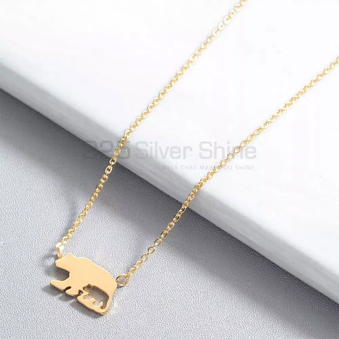 Bruin Bear Necklace, Best Design Animal Minimalist Necklace In 925 Sterling Silver AMN148_3