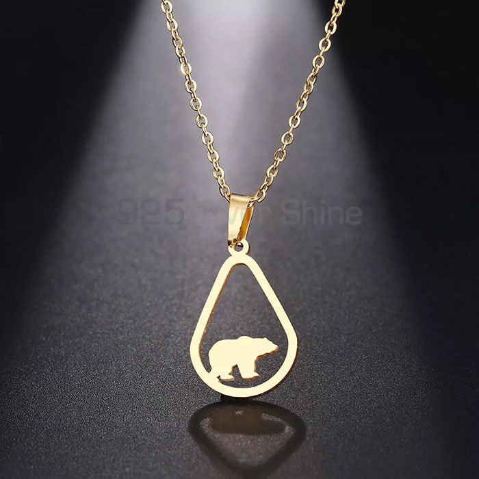 Bruin Bear Necklace, Animal Minimalist Necklace In 925 Sterling Silver AMN139