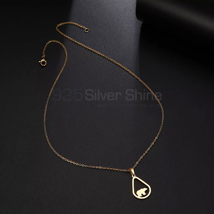 Bruin Bear Necklace, Animal Minimalist Necklace In 925 Sterling Silver AMN139_1