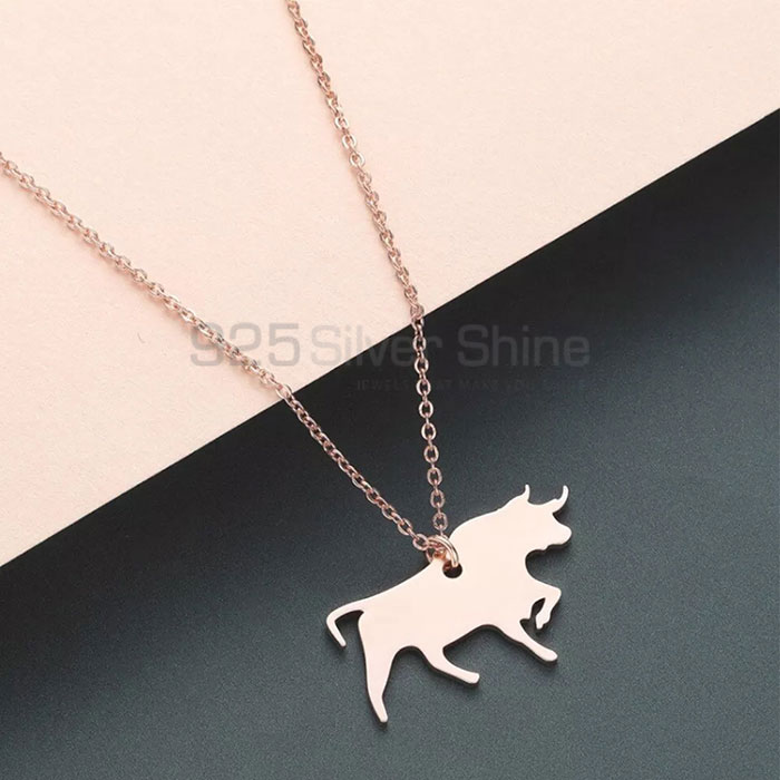 Bull Necklace, Wide Rang Animal Minimalist Necklace In 925 Sterling Silver AMN149_0