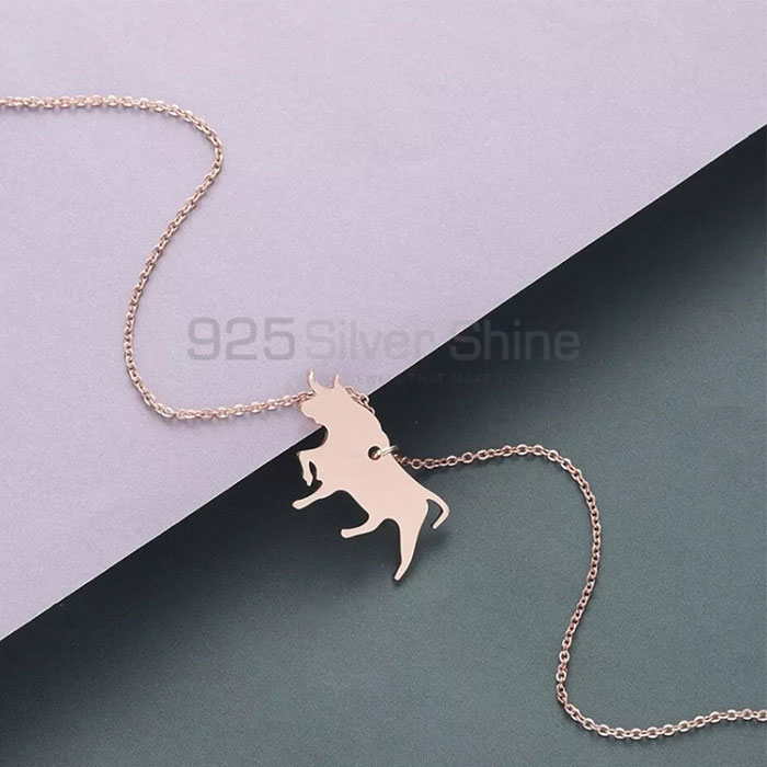 Bull Necklace, Wide Rang Animal Minimalist Necklace In 925 Sterling Silver AMN149_2