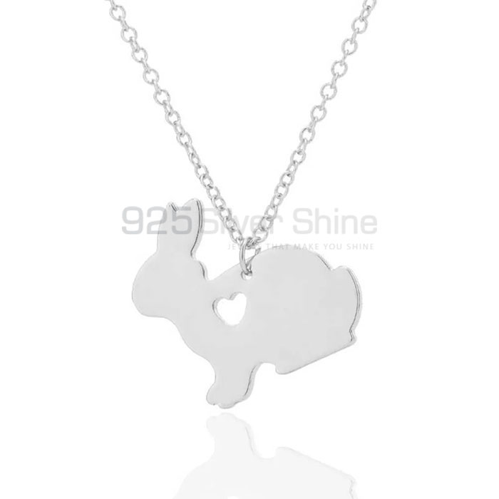 Bunny Necklace, Designer Animal Minimalist Necklace In 925 Sterling Silver AMN195
