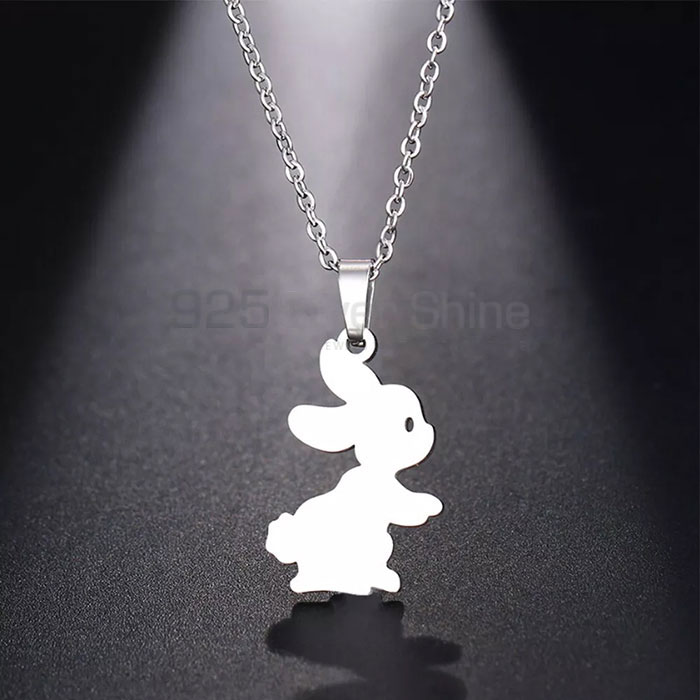 Bunny Rabbit Necklace, Animal Minimalist Necklace In 925 Sterling Silver AMN122