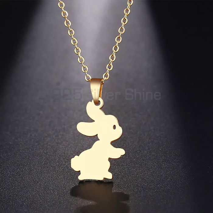 Bunny Rabbit Necklace, Animal Minimalist Necklace In 925 Sterling Silver AMN122_1