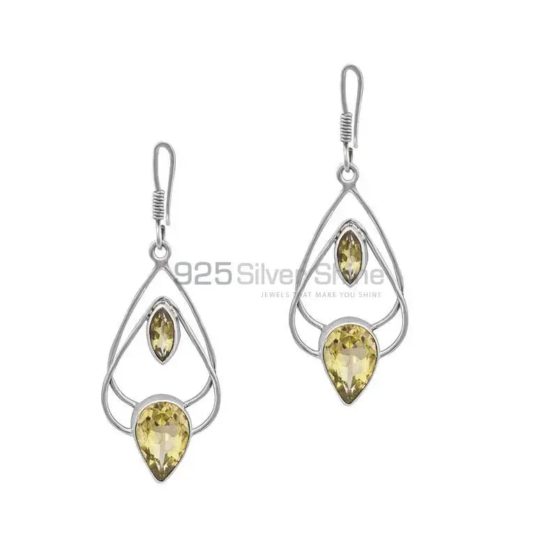 Buy Genuine Citrine Gemstone Handmade Earring In Sterling Silver 925SE27