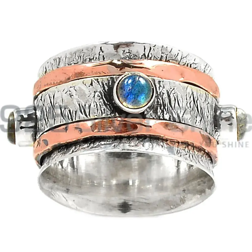 Buy Online Tow Tone Spinner Meditation Rings Jewelry SMR120