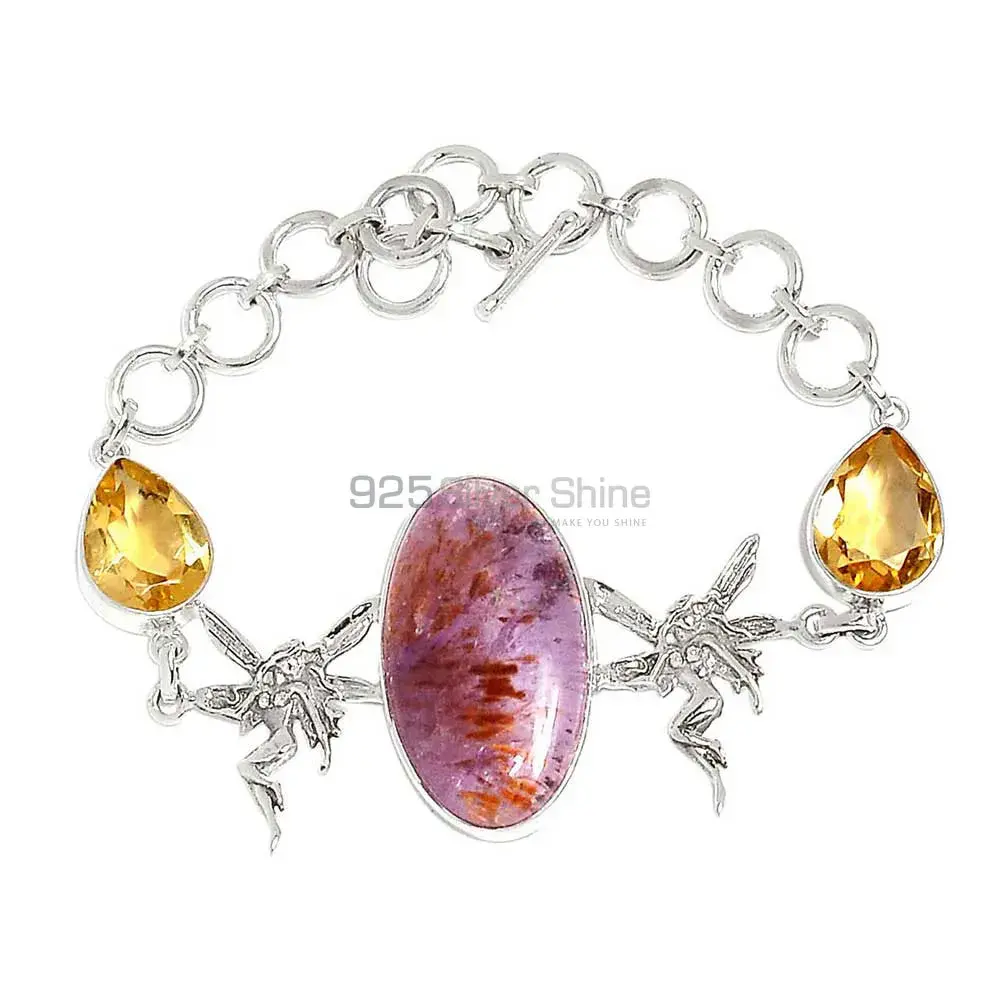 Cacoxenite-Citrine Best Price Gemstone Bracelets Exporters In 925 Solid Silver Jewelry 925SB299-2