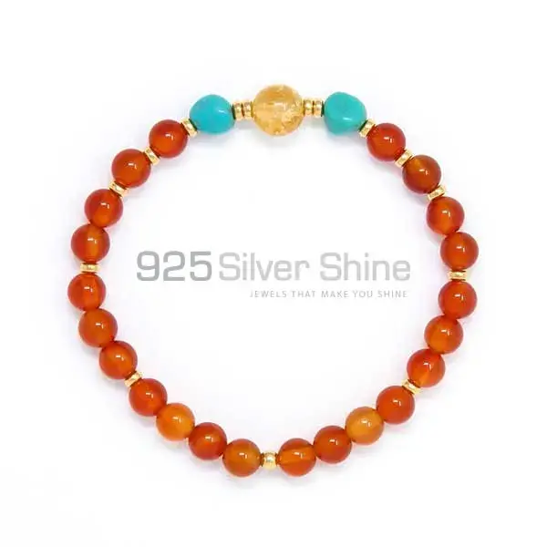 Carnelian Gemstone Beaded Bracelets 925BB247