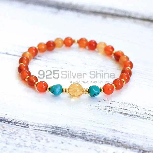 Carnelian Gemstone Beaded Bracelets 925BB247_0