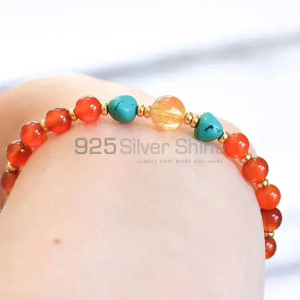 Carnelian Gemstone Beaded Bracelets 925BB247_1