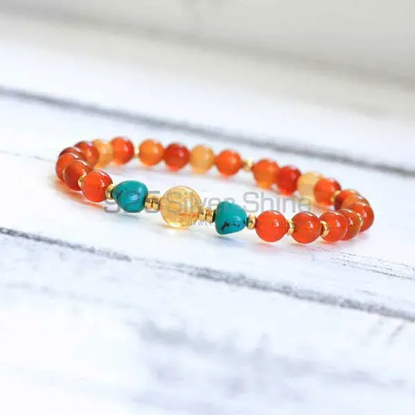 Carnelian Gemstone Beaded Bracelets 925BB247_2