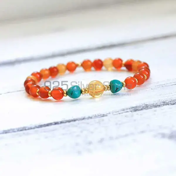 Carnelian Gemstone Beaded Bracelets 925BB247_3