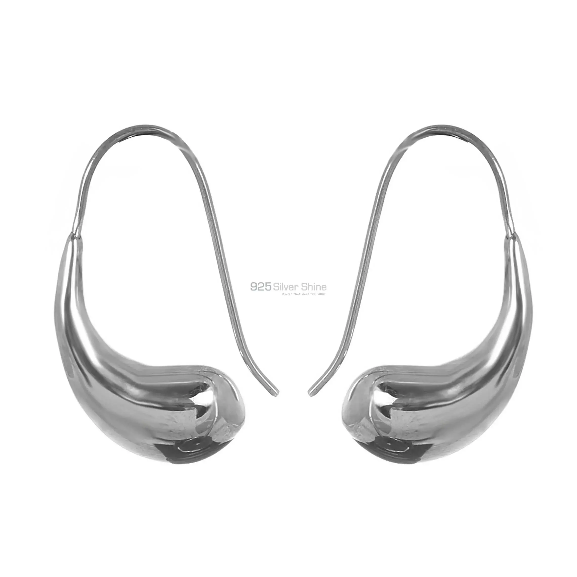 Cashew Nut Design Sterling Silver Earrings 925SE213_1
