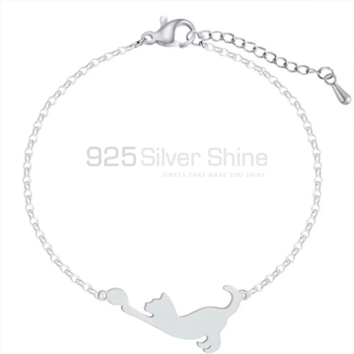 Cat Bracelet, Best Collection Animal Minimalist Bracelet In 925 Sterling Silver AMB23