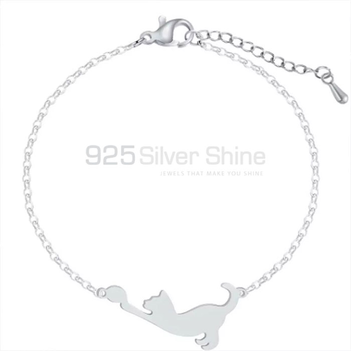 Cat Bracelet, Animal Minimalist Bracelet In 925 Sterling Silver AMB23