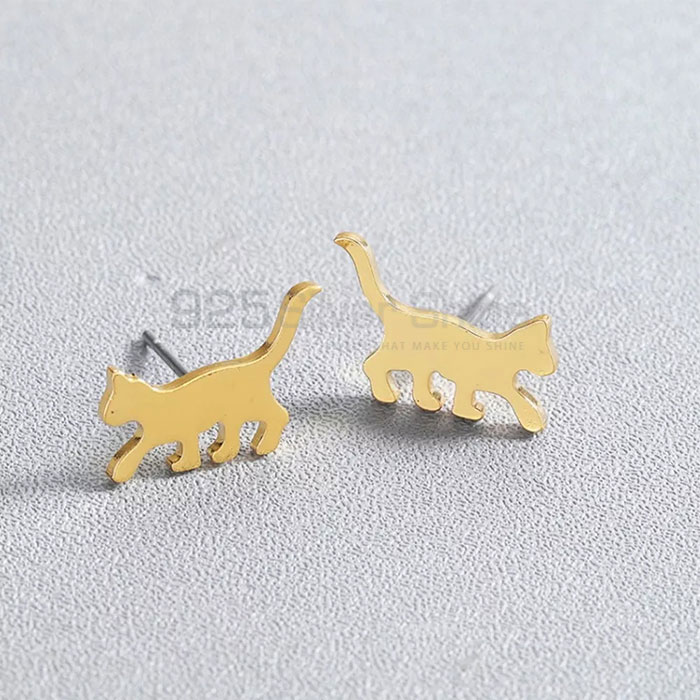 Cat Earring, Top Selections Animal Minimalist Earring In 925 Sterling Silver AME84_1