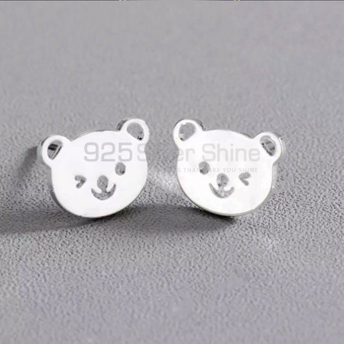 Cat Face Earring, Animal Minimalist Earring In 925 Sterling Silver AME91
