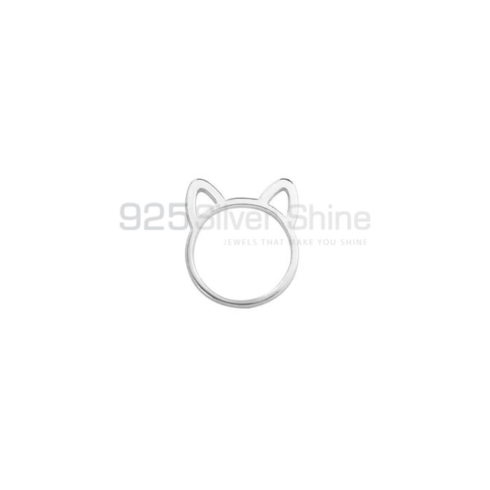 Cat Face Ring, Animal Minimalist Rings In 925 Sterling Silver AMR310