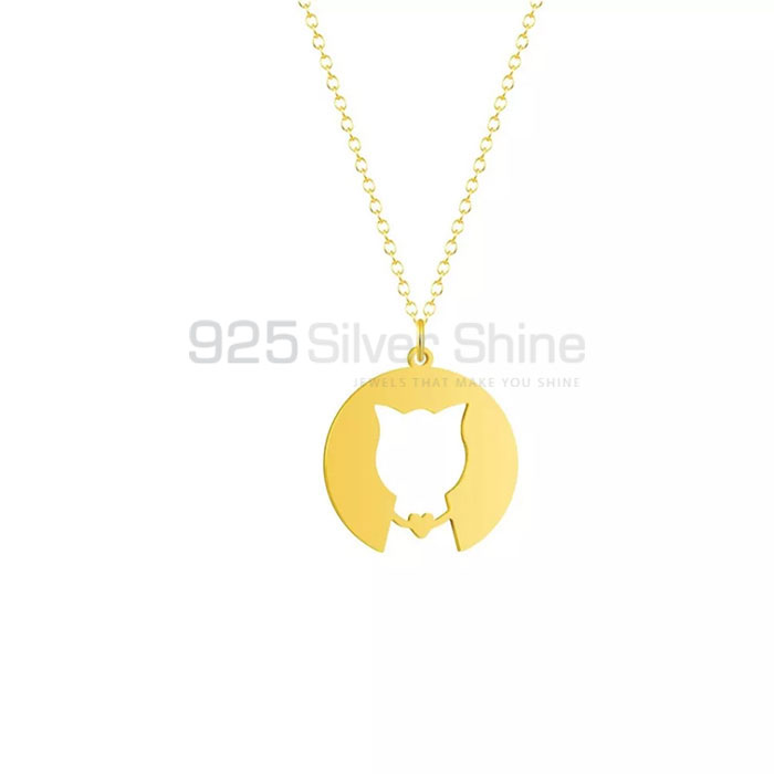 Cat Necklace, Animal Minimalist Necklace In 925 Sterling Silver AMN147