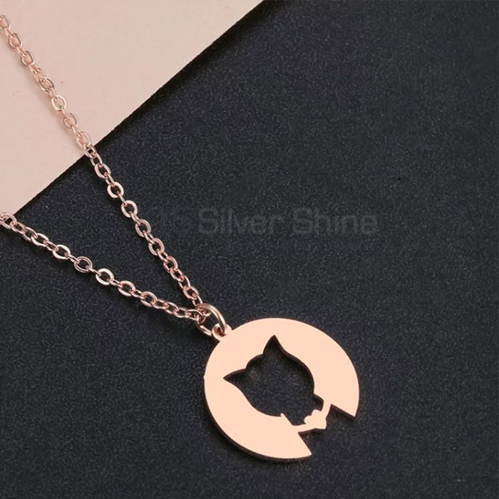 Cat Necklace, Top Collection Animal Minimalist Necklace In 925 Sterling Silver AMN147_1
