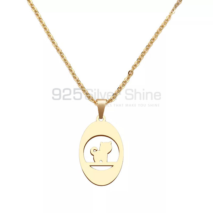 Cat Necklace, Animal Minimalist Necklace In 925 Sterling Silver AMN166