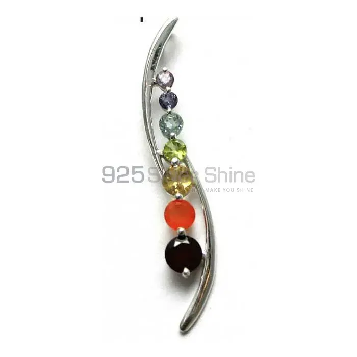 Chakra 7 Stone Pendant With Sterling Silver Jewelry SSCP152