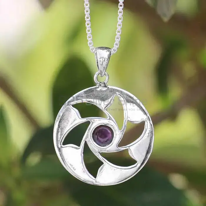 Chakra Gemstone Pendant With Sterling Silver Jewelry For Yoga SSCP104_2
