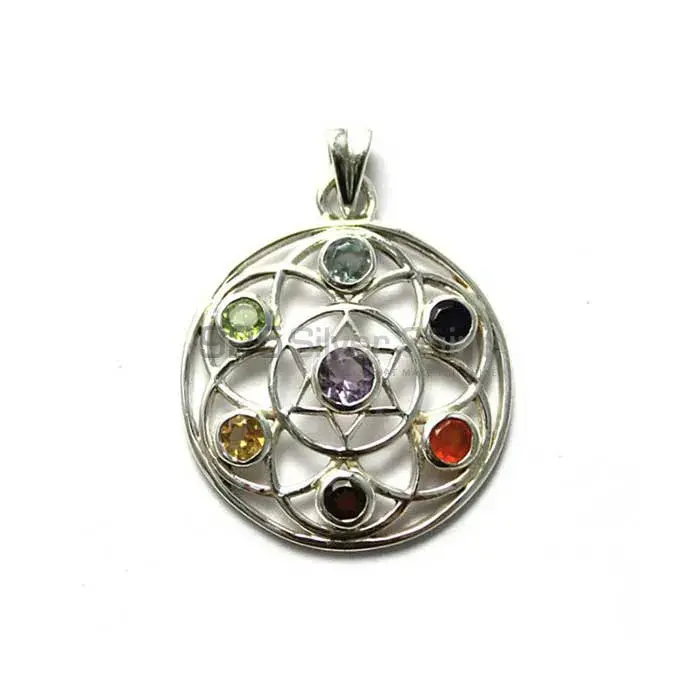 Chakra Mandala Designs Pendant With Sterling Silver Jewelry SSCP160