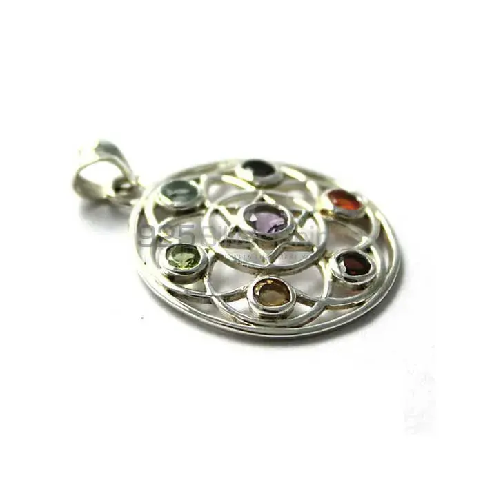 Chakra Mandala Designs Pendant With Sterling Silver Jewelry SSCP160_0