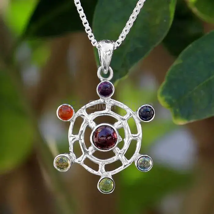 Chakra Mandala Pendant With 925 Sterling Silver Jewelry SSCP122