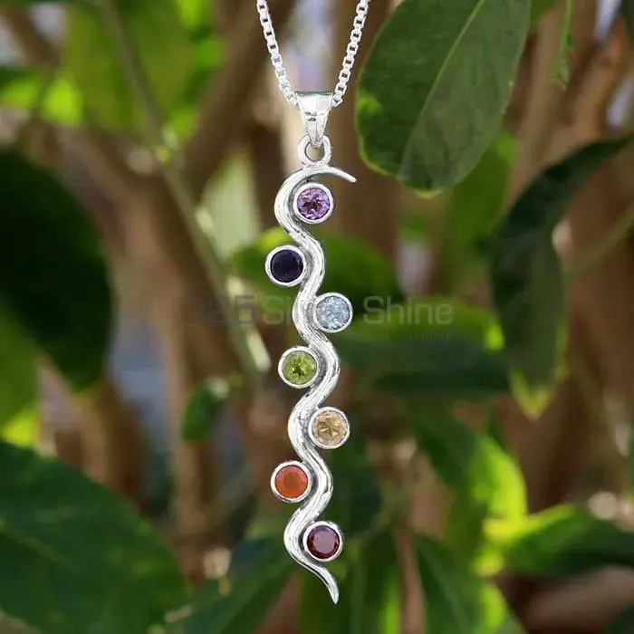 Chakra Meditation Yoga Pendant With 925 Sterling Silver Jewelry SSCP118