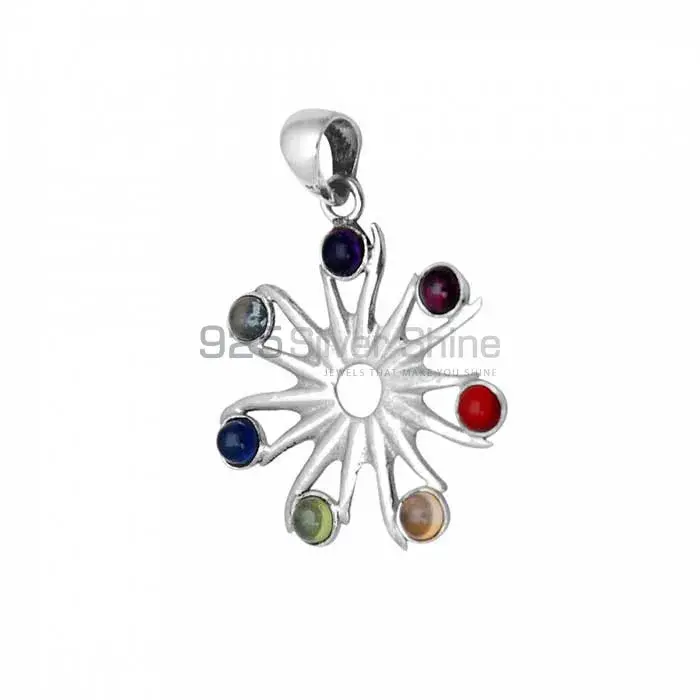Chakra Sun Ray Yoga Pendant With 925 Sterling Silver Jewelry SSCP114_1