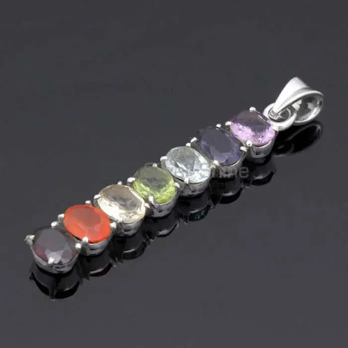 Chakra Yoga Pendant With Sterling Silver & Natural Gemstone SSCP100_2