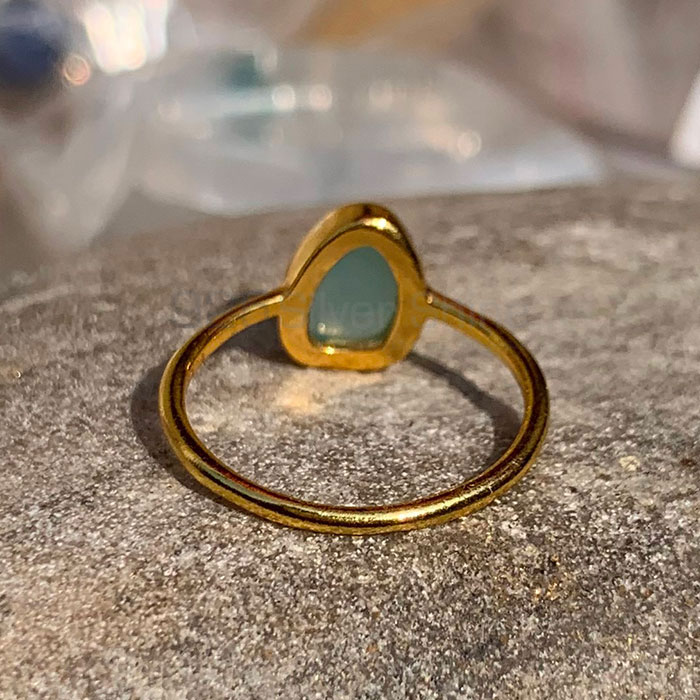 Chalcedony Gemstone Gold Vermeil Ring In Sterling Silver SSR140_2